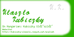 ulaszlo kubiczky business card